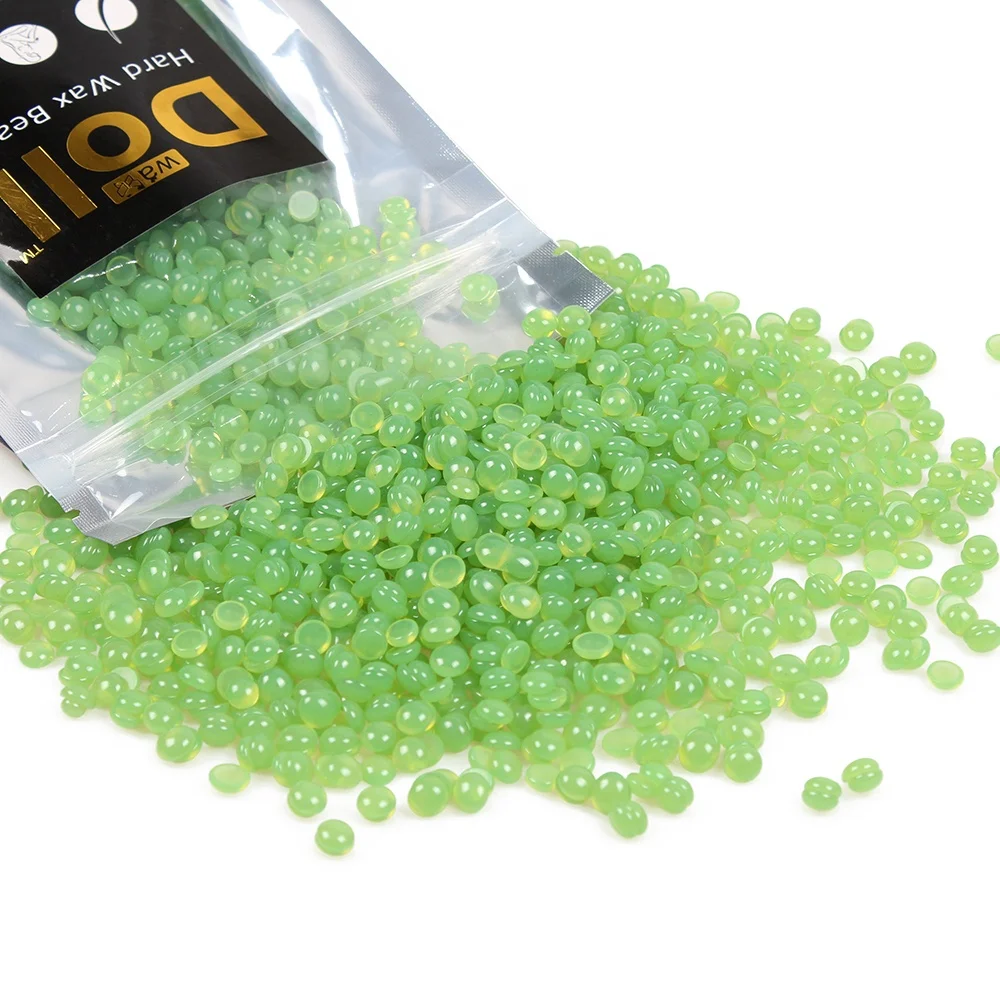 300g doll Green Colors aloe  Depilatory hard Wax Beans Hot Film Hard Waxing Bikini Hair Removal Beads