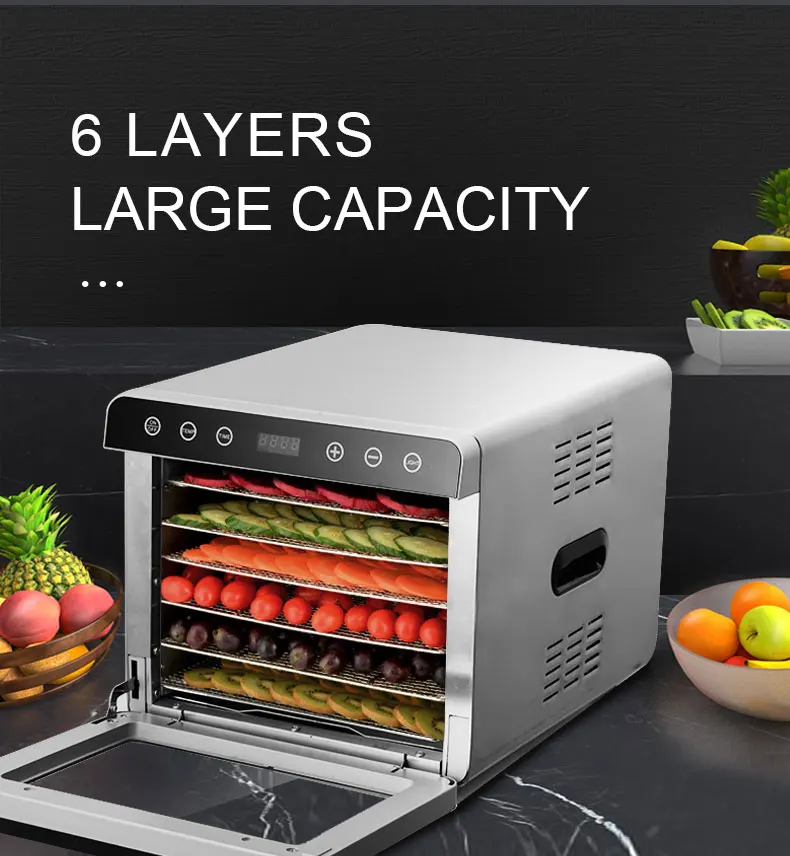 Dalle 6 Layers Household Food Dryer Vegetables Beef Jerky Dryer Machine Fruit Dehydrator Drying Machine