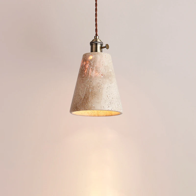 D7471 Wabi-sabi style travertine dining pendant lamp made in china hanging decorative lighting chandelier original design lamps