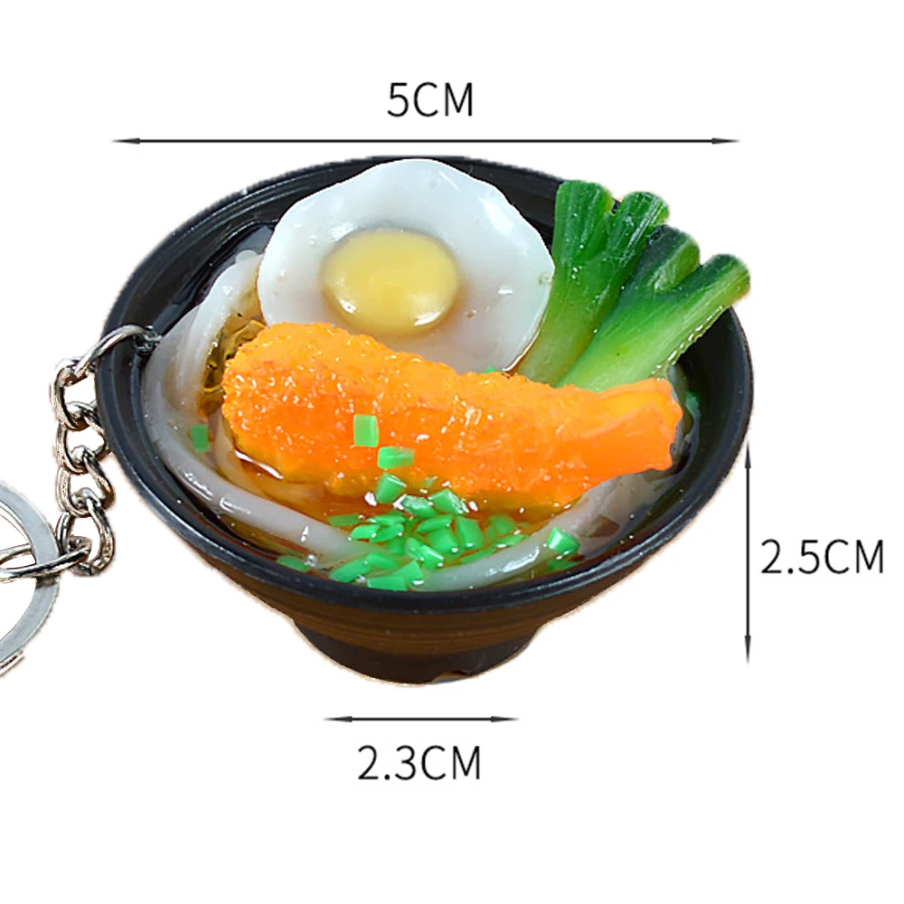 Artificial cute PVC custom food shape stuffed toys gift  designer Cute Bowl Noodles custom miniature food keychain  charms