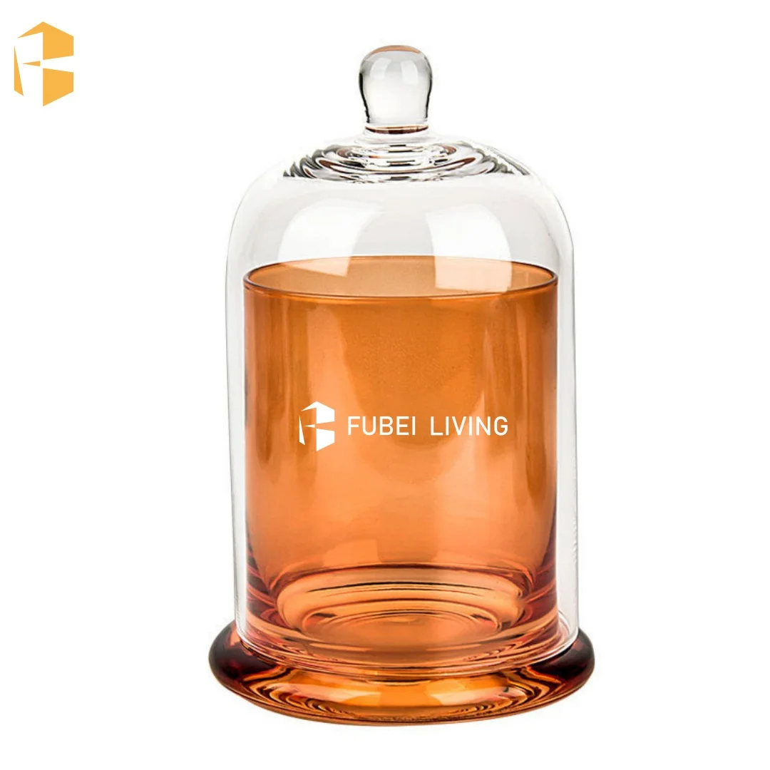 Christmas Holiday Decorative Candle Natural Soy Wax Glass Bell Jar Dome Shape Cover Scented Candle