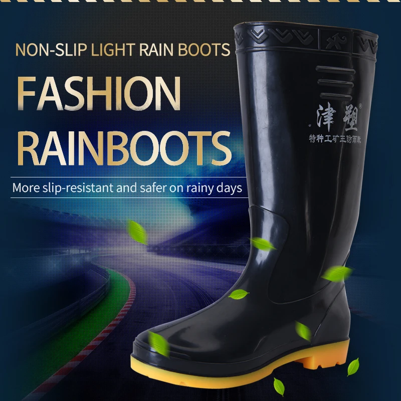 PVC Gum Boots Waterproof Rubber Gum Boots Factory Farming Fishing Lightweight Wellington Rain Boots Men