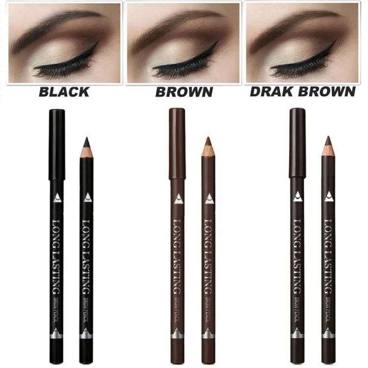 New Wooden Eyebrow Pencil Eyeliner 2 in 1 Waterproof Long Lasting Natural Makeup Eyebrow Pencil Eyeliner Wholesale