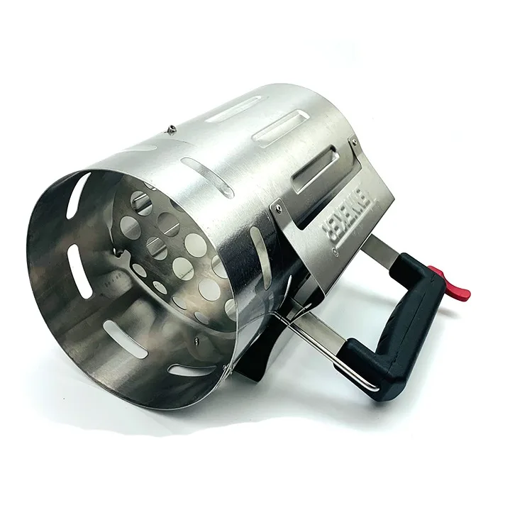 Hot Sale Factory BBQ Barrels Carbon Stove Ignition Portable BBQ Charcoal Starter Chimney with Plastic Handle