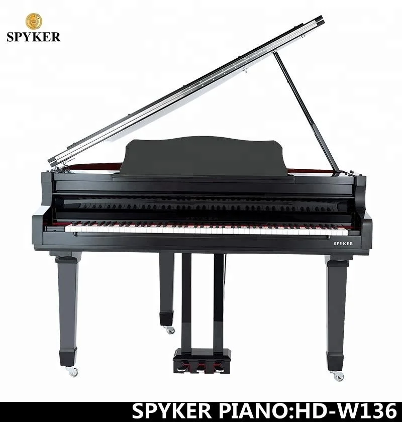 Spyker middle digital grand piano with wood keyboard