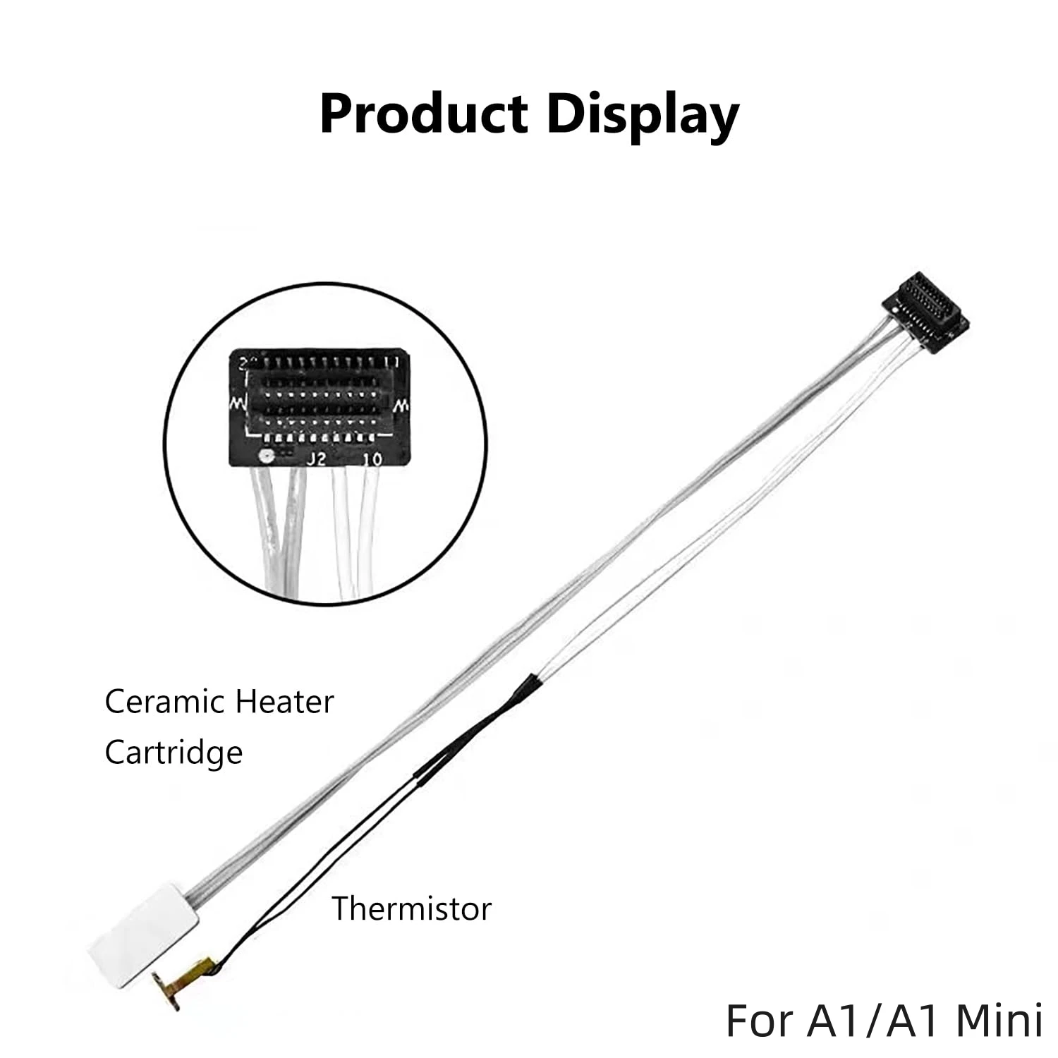 Heater Cartridge and NTC 100K Thermistor Kit for Bambu Lab A1/A1 Mini X1 X1C P1P P1S High Temperature Sensor of FDM 3D Printer