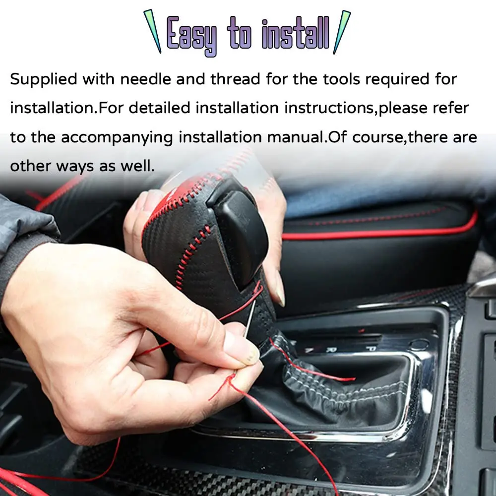 FOR Mazda 3 6 CX-3 CX-5 CX-9 Customized Interior Accessories 2016-2023 Leather Automatic Shift Handle Cover Rod Sheath