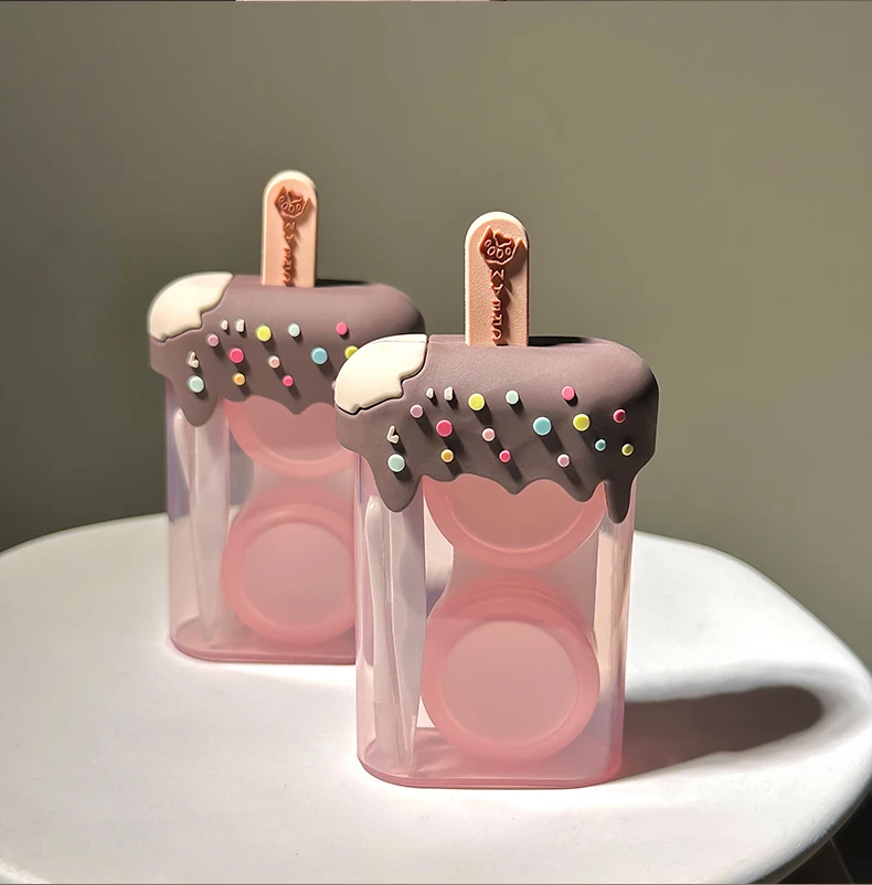 Ice-Cream Fashionable New Arrival  Hot sales Contact lens case container for colored contact lens lens travel holder