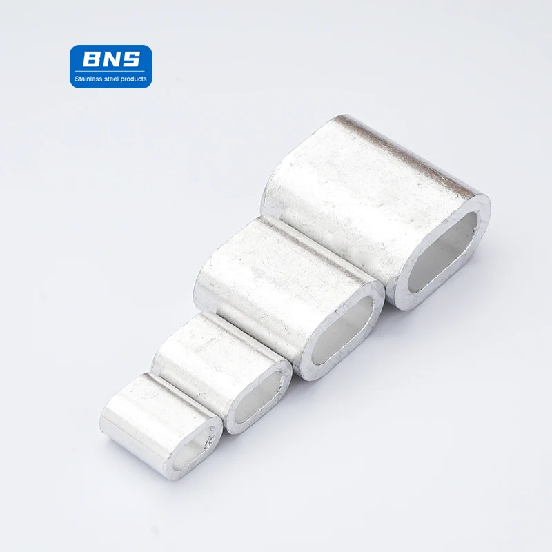 BNS Oval Compression Ferrules Cable Line End 10mm DIN3093 Aluminum Oval Crimping Loop Sleeve for Securing Wire Rope Clamp