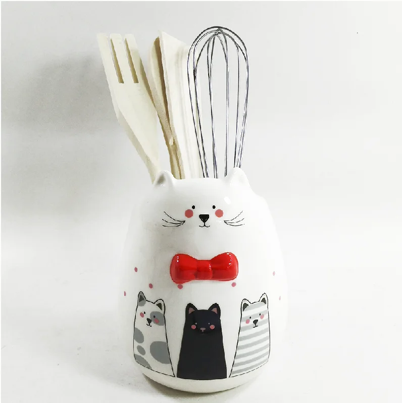 Decorative Ceramic Cookware Crock & Organizer Perfect Kitchen Chopsticks Holders Ceramic Utensil Holder