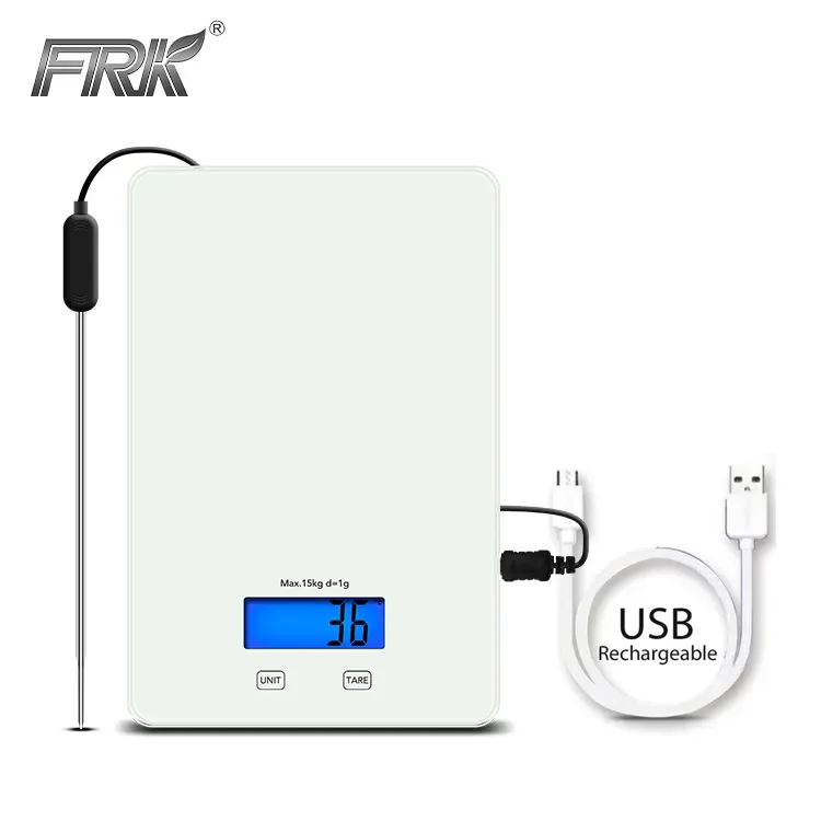 High Accuracy Lcd Display 15100g Multifunction Thermometer Mini Digital Food Kitchen Scale