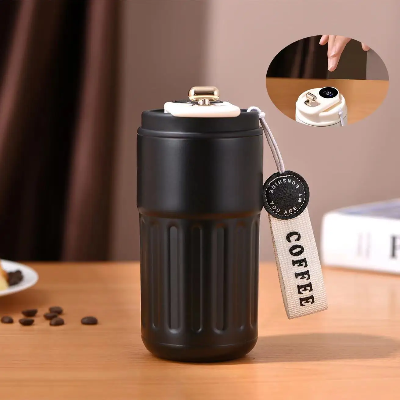 420ml Intelligent Coffee Cup With Led Display Temperature 316 Stainless Steel Insulated Cup Office Cups For Women Custom Logo