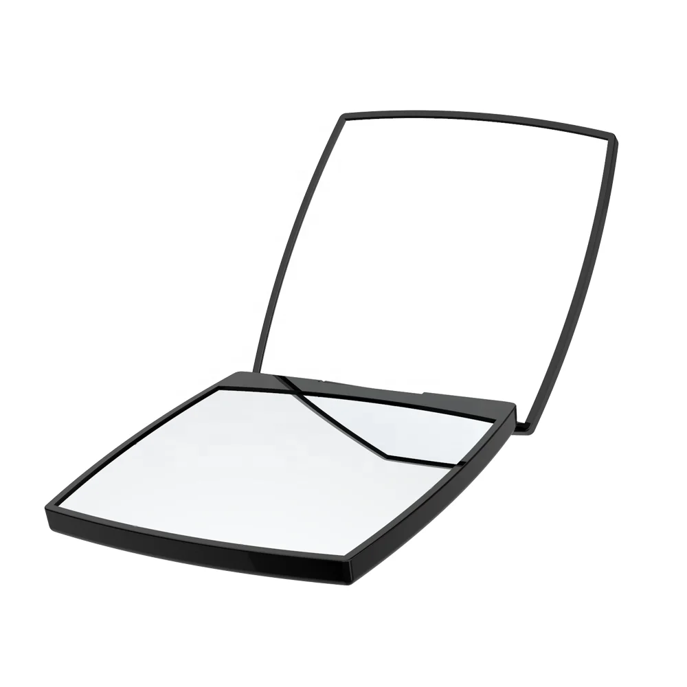 Wholesale Compact Pocket Cosmetic Mirror Foldable Square Shape Plastic Private Label Pocket Mirror