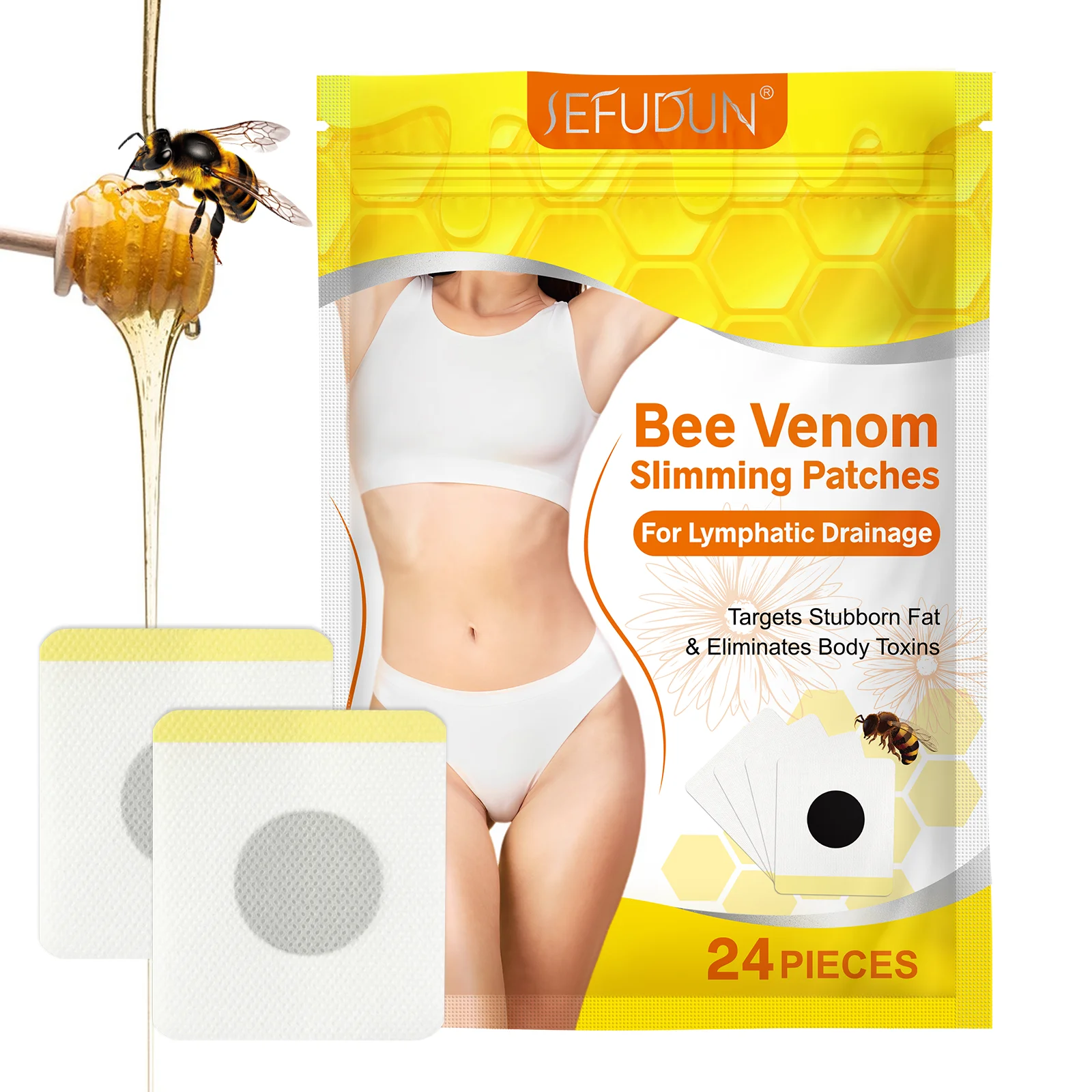 SEFUDUN fat abdomen tummy detox slim flat belly patch weight loss patches slim fat burning bee venom slim patch