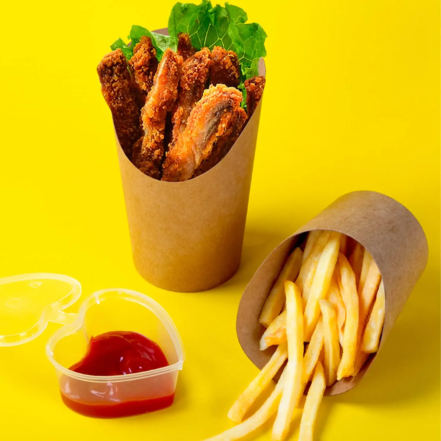 Custom Printing High Quality Recyclable Waffle Kraft Paper boxes Ice Cream Cone box Takeaway Packaging Box