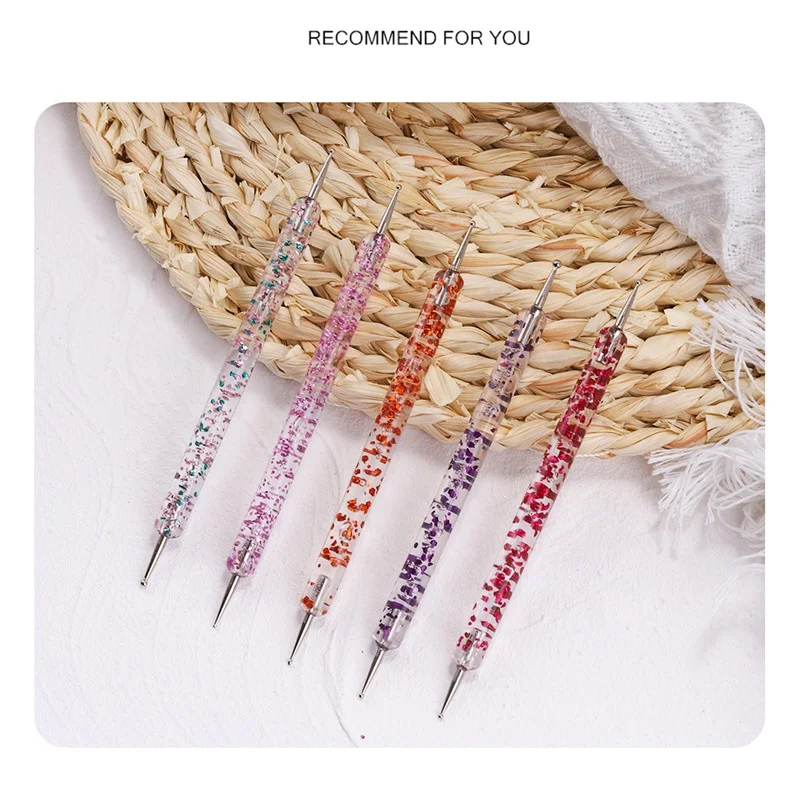 5pcs/set Dual-ended Acrylic Handle  Manicure Kit Nail Art Tools Nail Dotting Pen Set