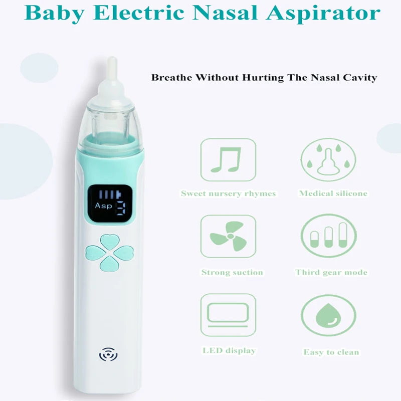 Nasal Aspirator for Baby Silicone with Three-Spped Adjustment Nasal Cleaner for nose