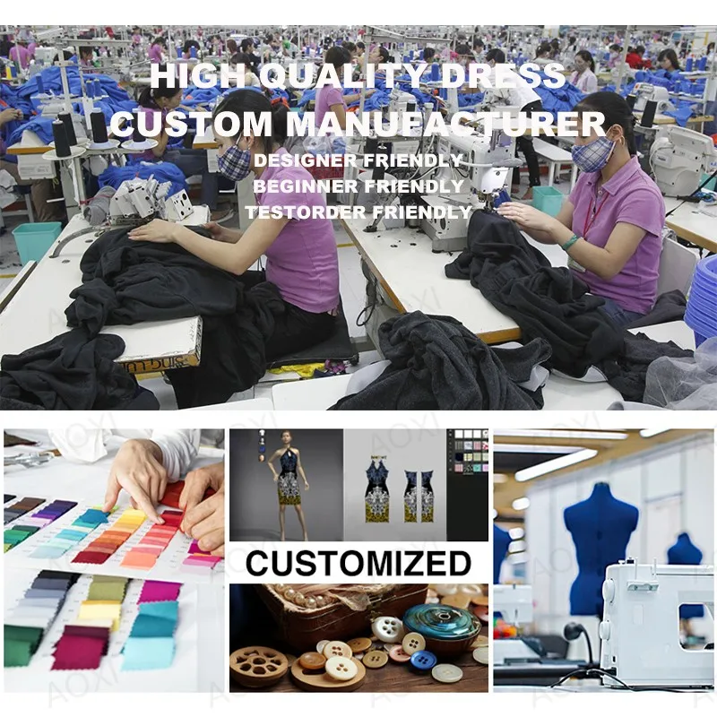 Made In China Oem Brand Logo Small MOQ Order Custom Design Branded Premium Clothes Manufacturers Y2K Clothing Women Made Dress