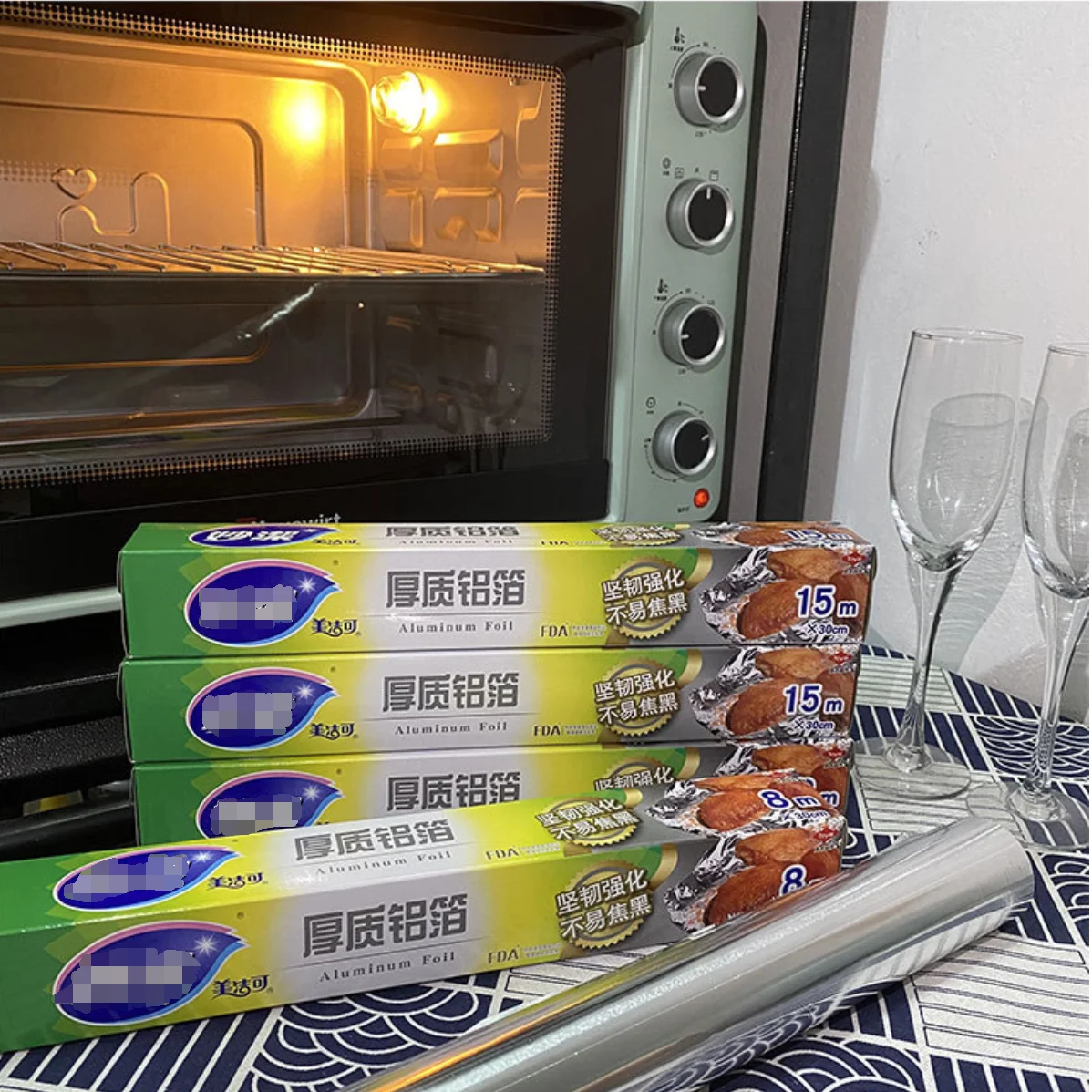 Рулон алюминиевой фольги для пищевых продуктов сверхмощный антипригарный рулон кухни 8011