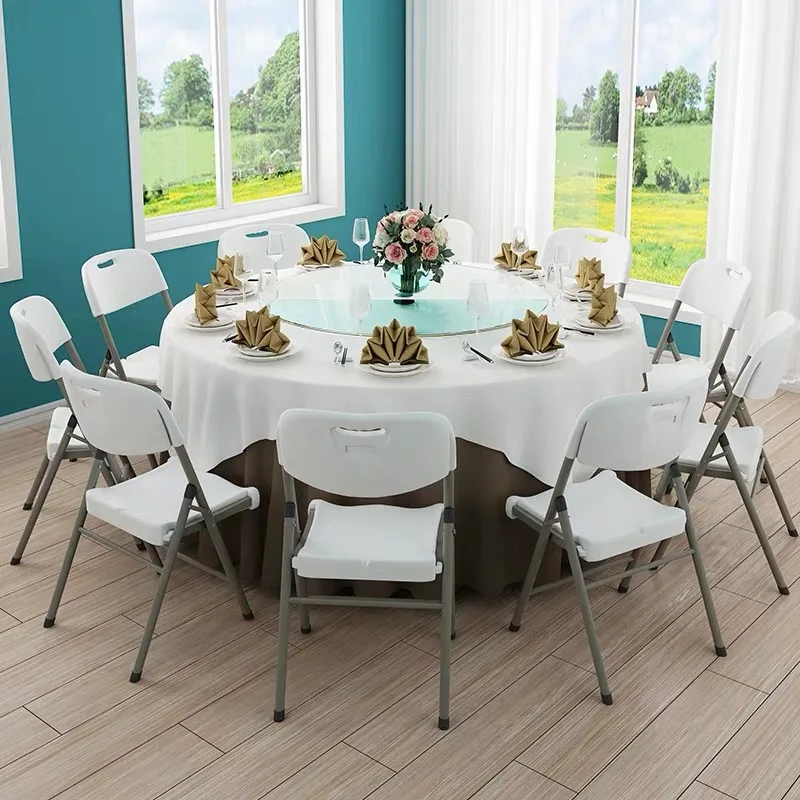 5ft Outdoor Furniture Folding Table Picnic Rectangle Plastic Tables Portable Plastic round Folding Tables