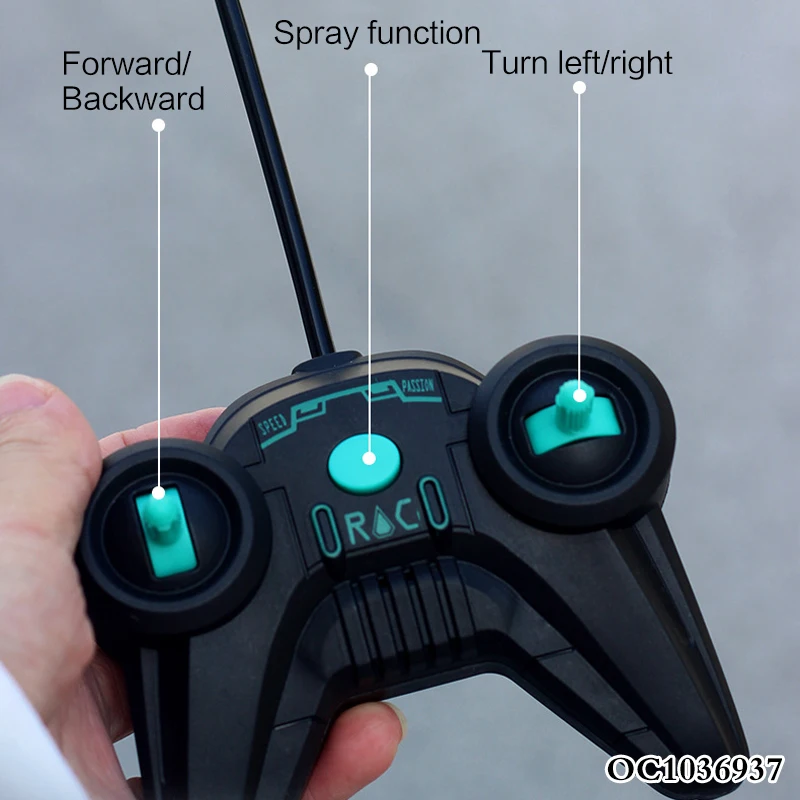 Hot selling cool 5CH rc kids remote control stunt car toy with mist spray