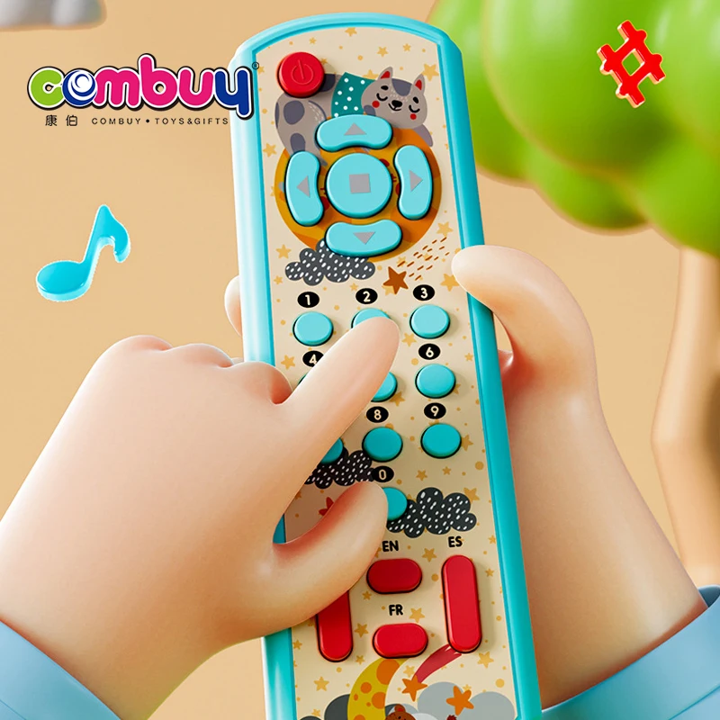 Early learning triligual switch cognititve music baby toys smart tv remote control