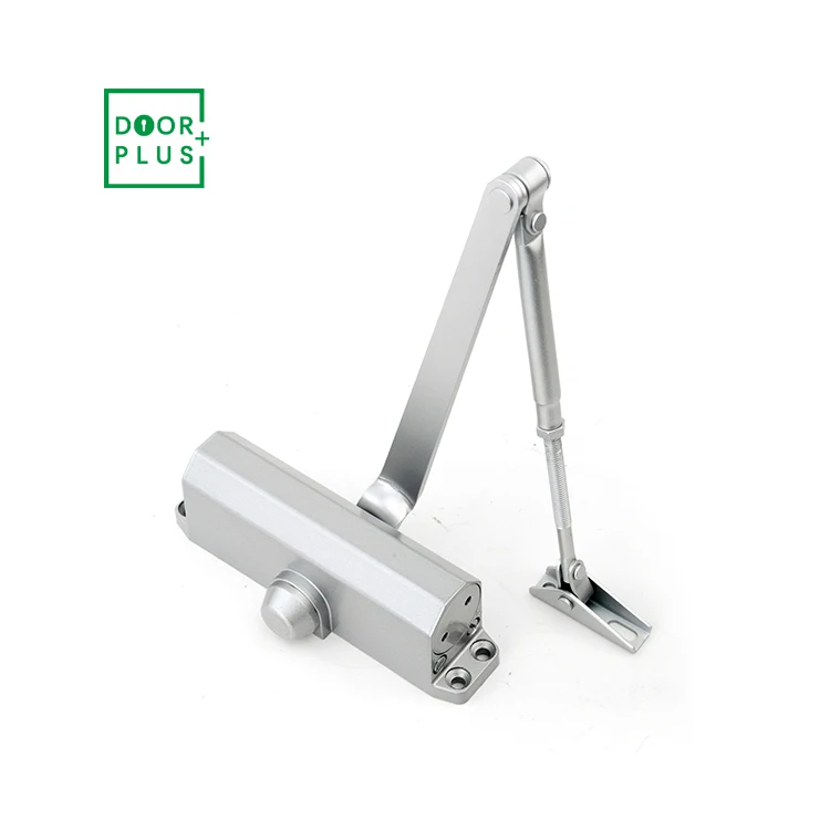 Doorplus EN Standard 80KG Heavy Duty Hold Open Back Check Option Aluminum Alloy Wooden Commercial Automatic Door Closers