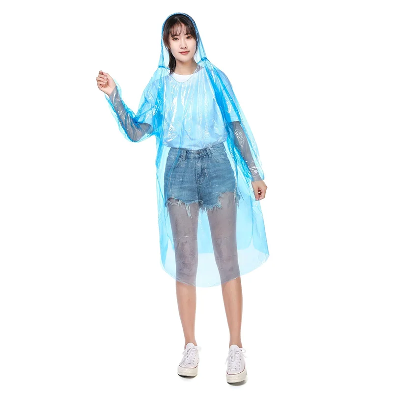 custom waterproof adult plastic pe raincoat poncho disposable rain coats suits