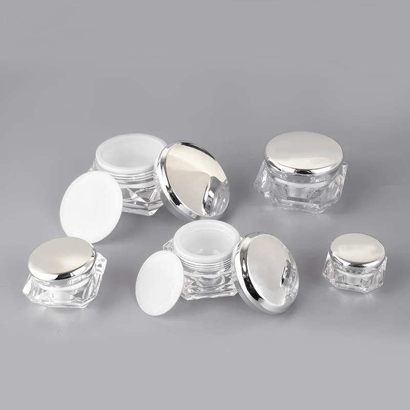 3/5/10/15/20/30g Available Diamond Customized Acrylic Jar Modern Design Luxury Cosmetic Empty Cream Container Pot