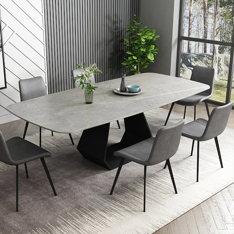 
Modern style high-quality slate dining table and chair 
