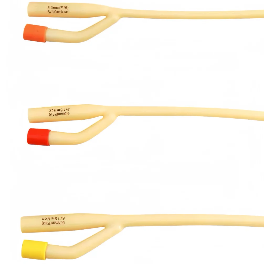 Medical cheap disposable medical 2way 3way latex foley catheter silicone coated Ultra-smooth Latex Urethral Catheter