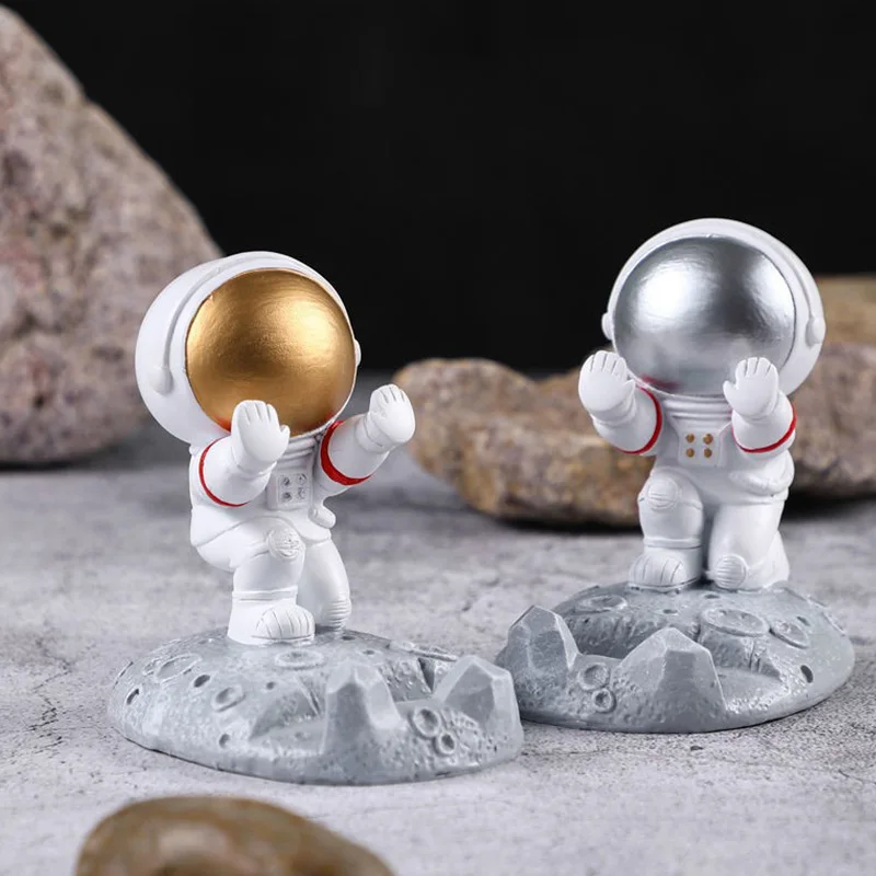 Custom creative resin Student spaceman Cell Phone holder desktop Tablet Bracket Astronaut Mobile Phone Stand