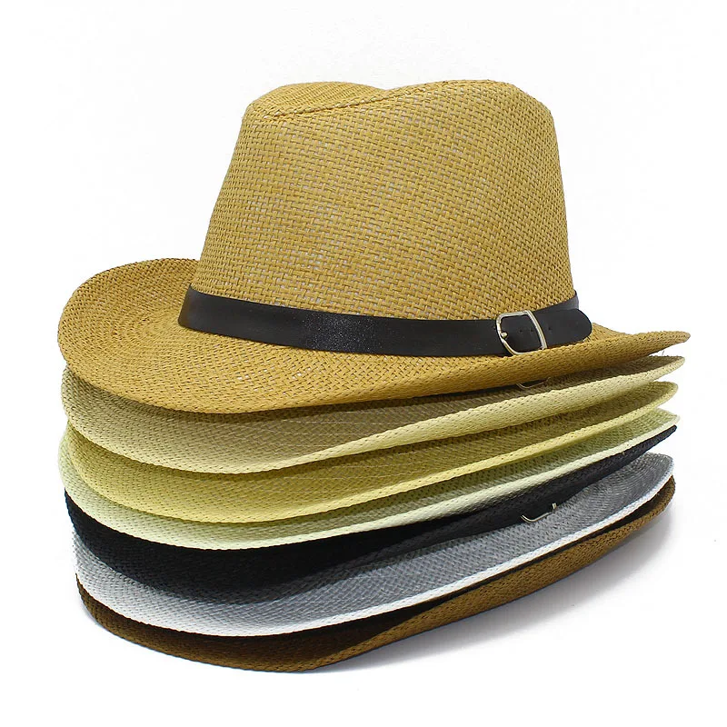hot selling high quality summer roll along western cowboy beach hats for men women straw hat