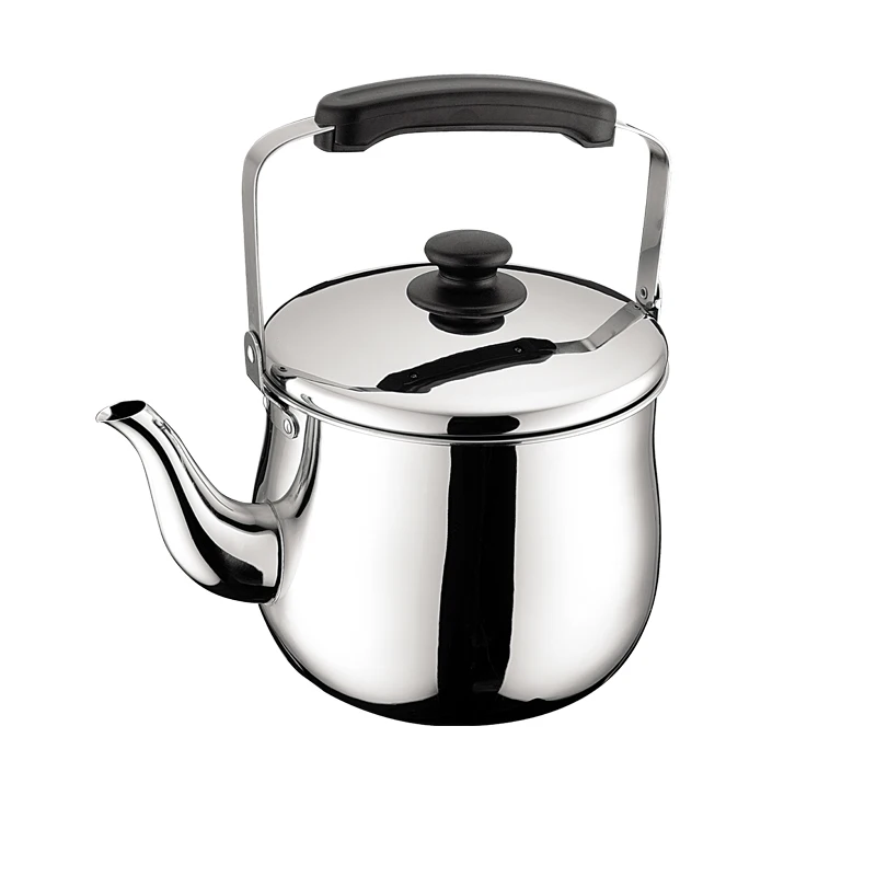 Factory wholesale teapot insulated handle silver large capacity food grade polished stainless steel kettle with filter