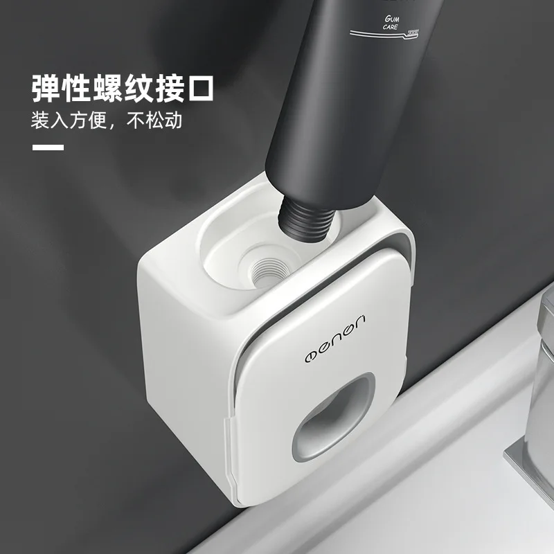 
Wall Mounted Automatic Toothpaste Squeezer Dispenser Plastic Dust-proof Toothbrush Holder For Toilet Bathroom Accessories 