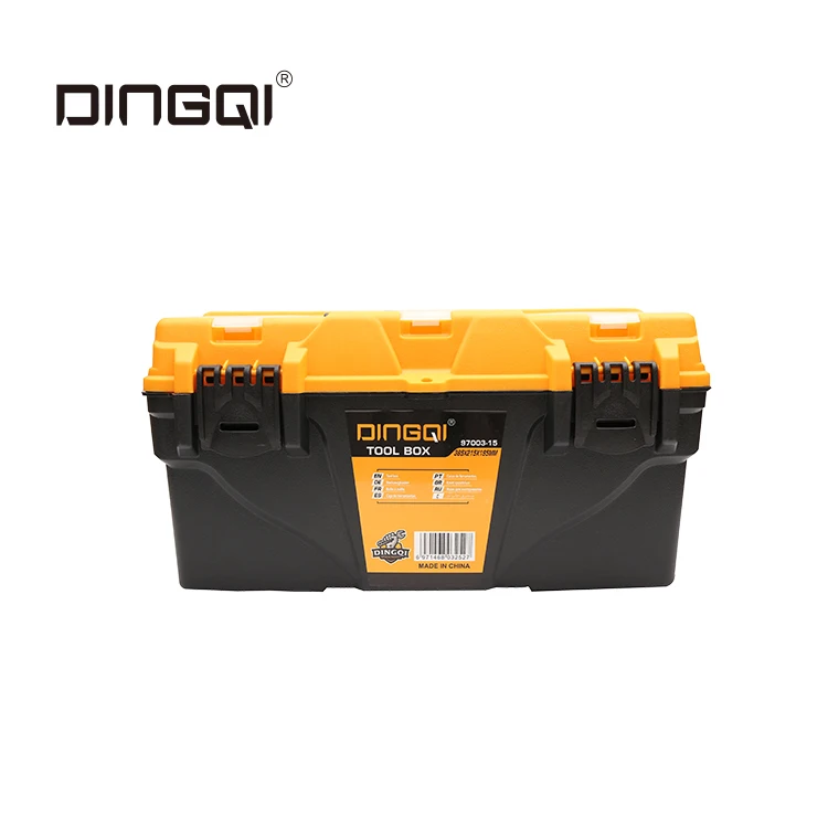 DingQi Heavy Duty Multifunction Portable 15 inch 17 inch 19 inch Component Box Plastic Tool Box with Removable Parts