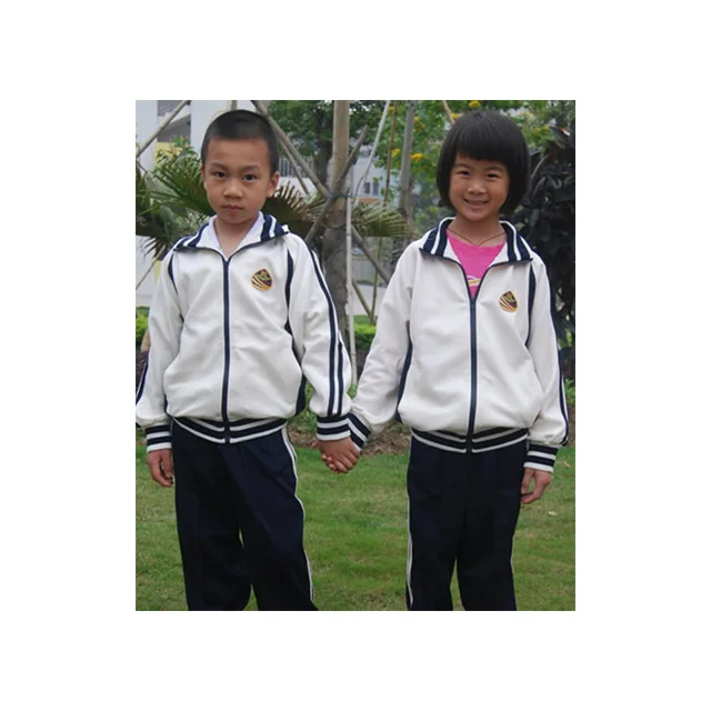 latest 100% cotton long sleeve winter  primary kindergarten gym suit kids school uniforms