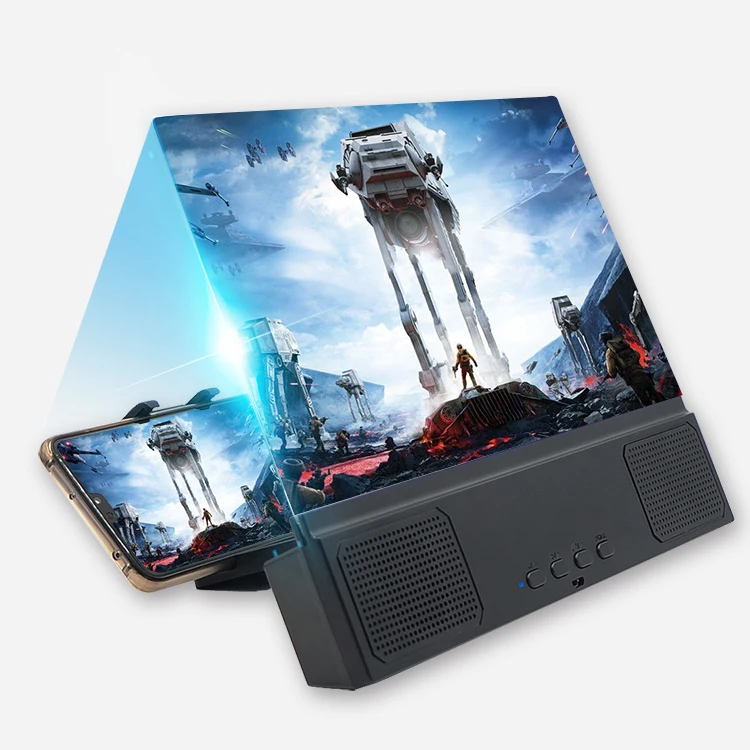 hot sale 12 Inch Mobile Phone Video Screen Magnifier with speakers HD Bracket Amplifier 3d phone screen magnifier