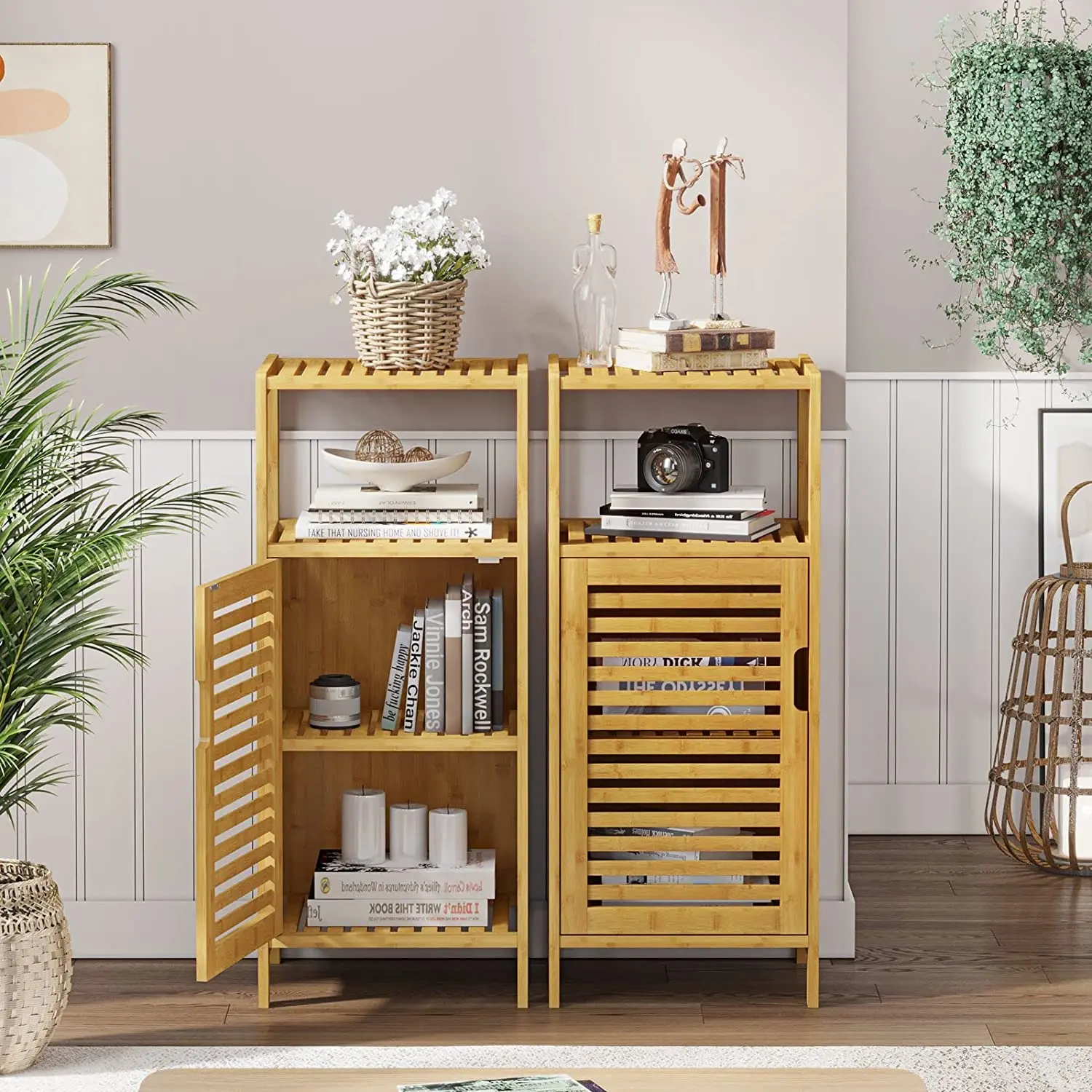 Home Furniture 2 Tier Wooden Bathroom Shoe Paraffin Block Outdoor Modern Bamboo Storage Cabinet With Drawers Lock Tall Door