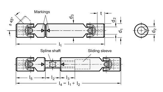 GN 808,2 стальные фрикционные подшипники компенсации универсальные шарнирные валы