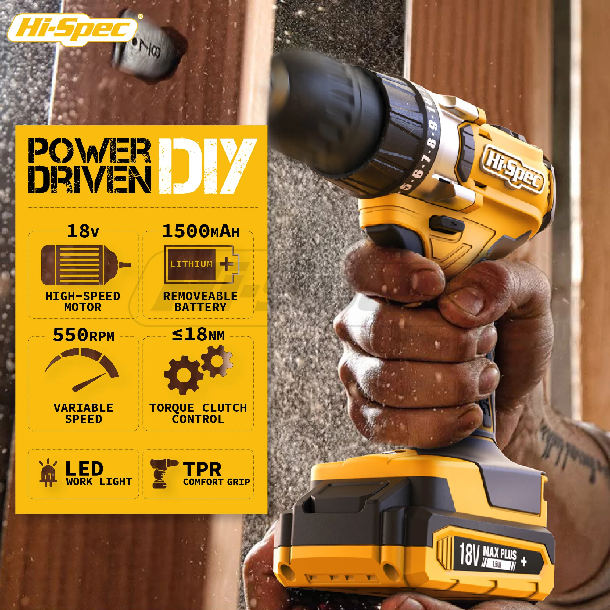 18V safe Cordless Power Drill Driver wtih Complete hand tools set for Home and Garage DIY tool box for woman and man