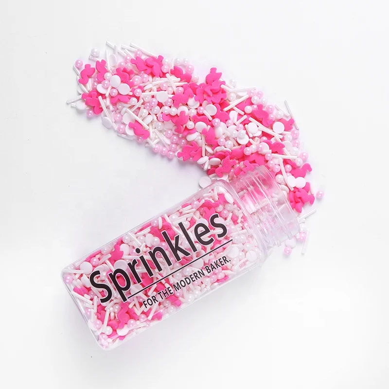 Lovebakery Valentine Cake Decoration Pink Sugar Pearls Cake Sugar Sprinkles Heart Confetti Edible Sprinkles to Pastry Decoration