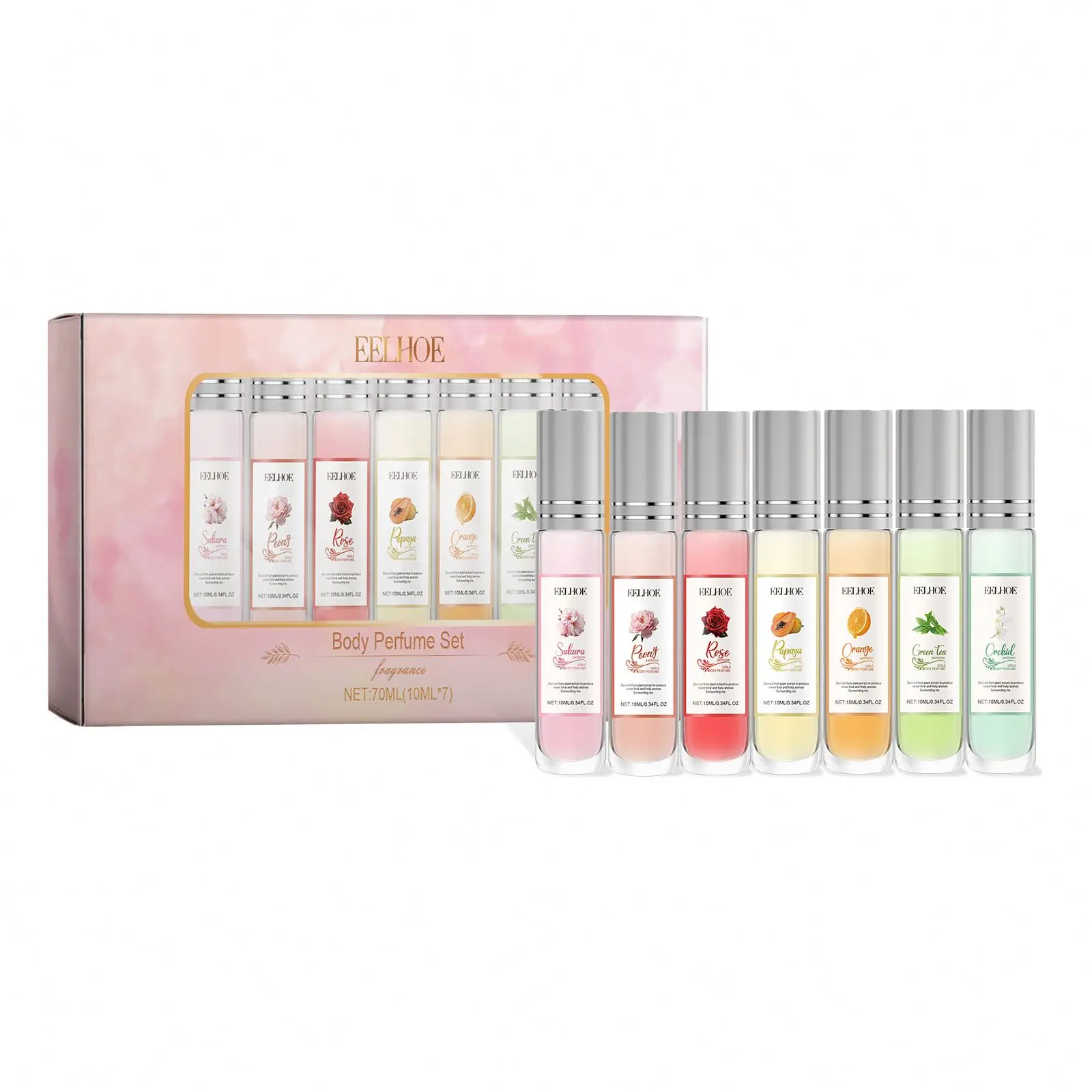 Elegant and diverse fragrance tones nourishing and charming full body fragrance and lingering fragrance set