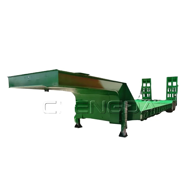 Chinese Factory Sale 2 Axles Air Suspension Optional Gooseneck Lowbed Semi Trailer for