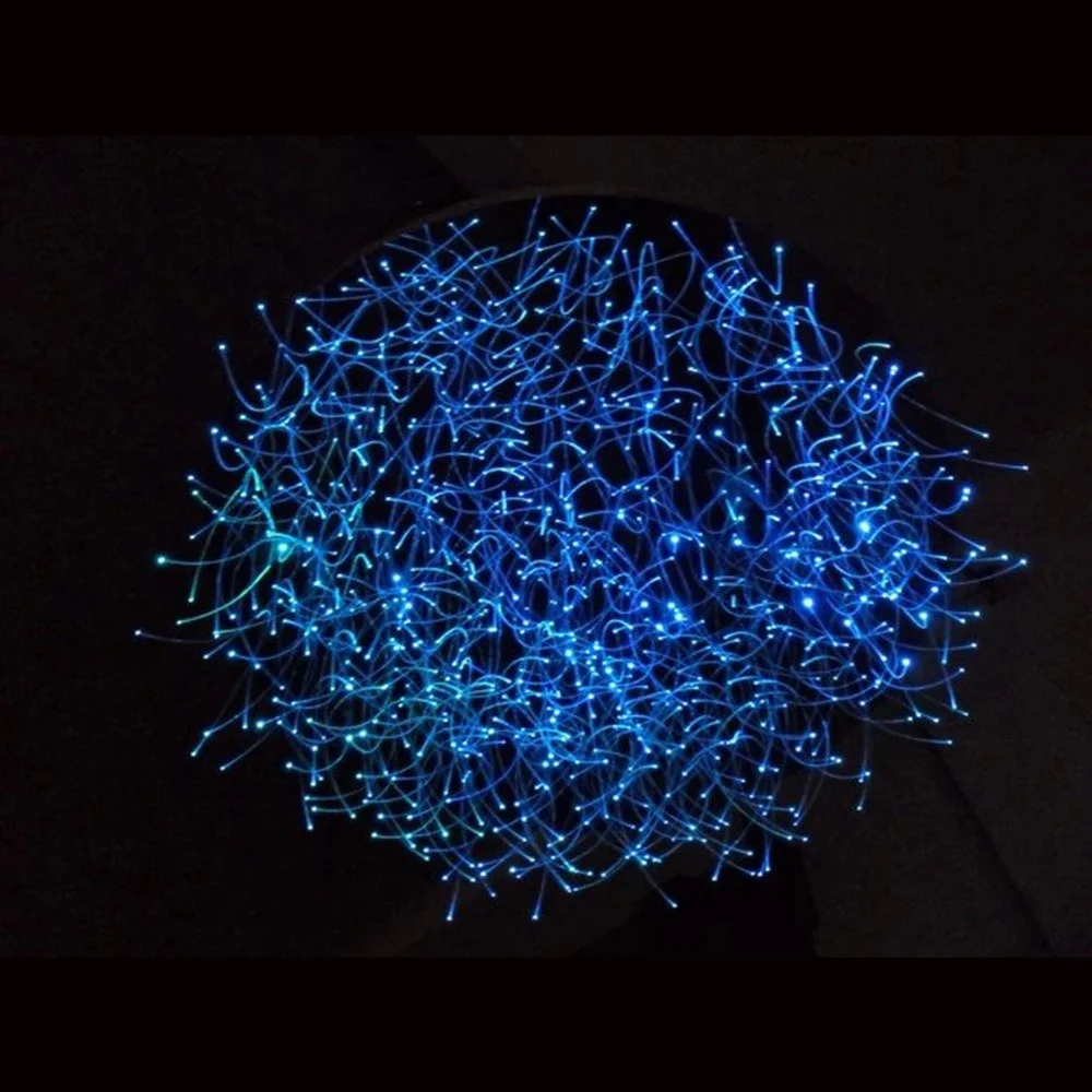 Хрустальная люстра RGB, синяя оптоволоконная лампа, диаметр 60 см
