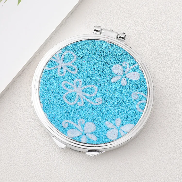Custom Print Logo modern Cute Acrylic Pocket Round Mini portable metal Make Up Hand Mirror For Makeup Small Vanity Mirror