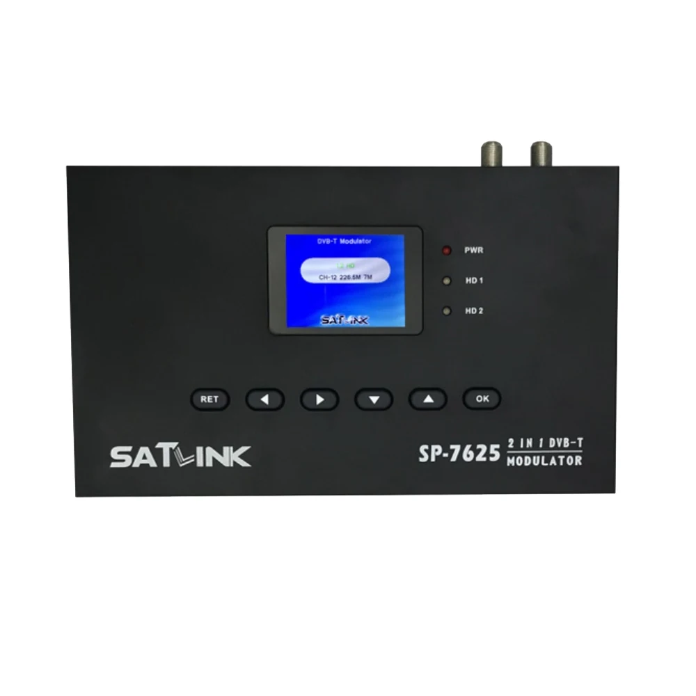 Satlink SP-7625 2 in 1 DVB-T Modulator 2 Channels In One Frequency MPEG4 H.264 1080P vs ST-7601 ST-5150