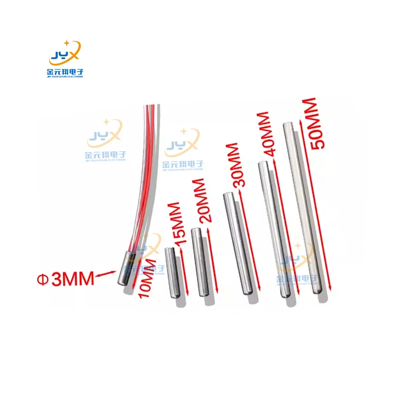 4 wire Tube 3*30mm class B PT100 Temperature Sensor
