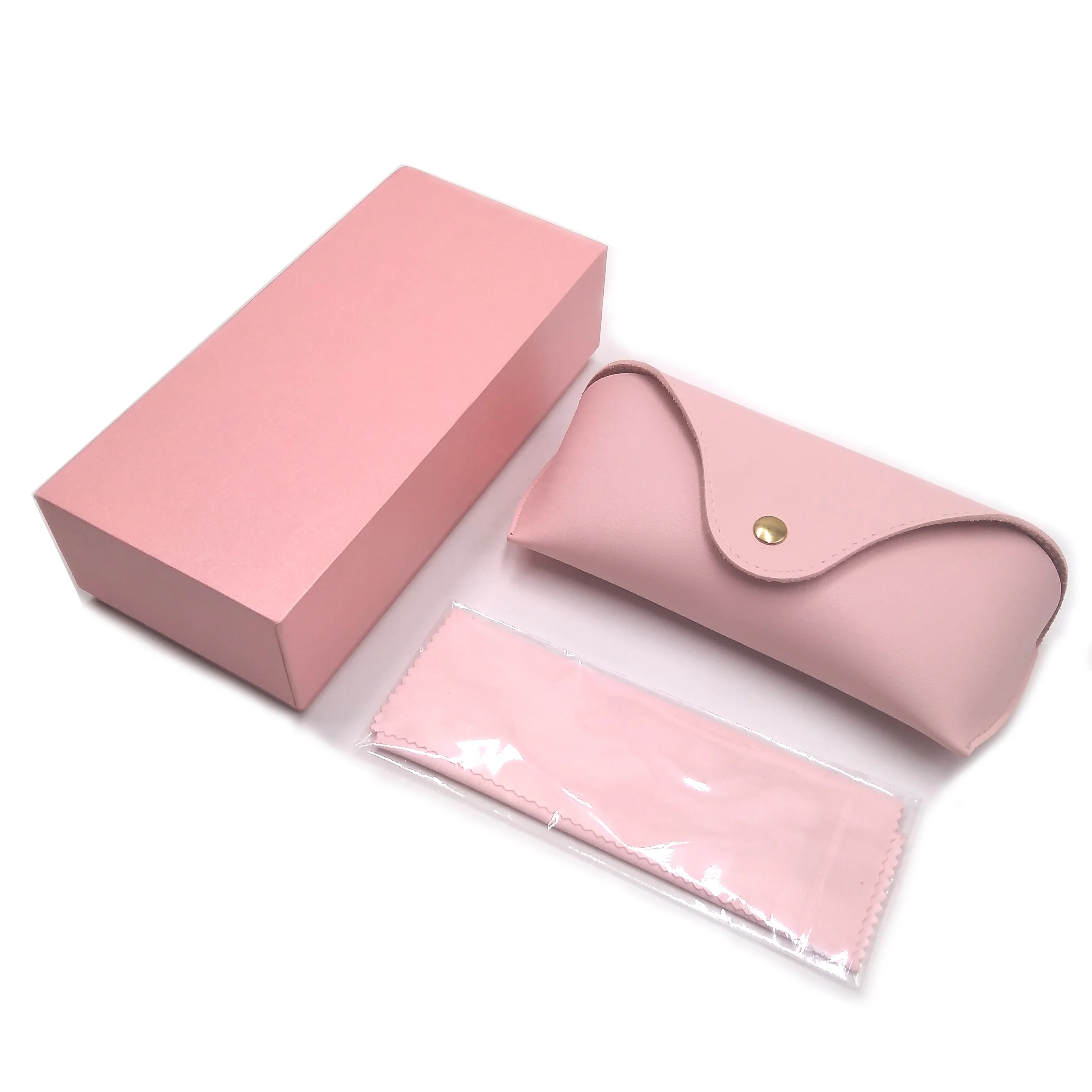 custom logo printing pink glasses box luxury sunglasses packaging case soft sunglasses pouch
