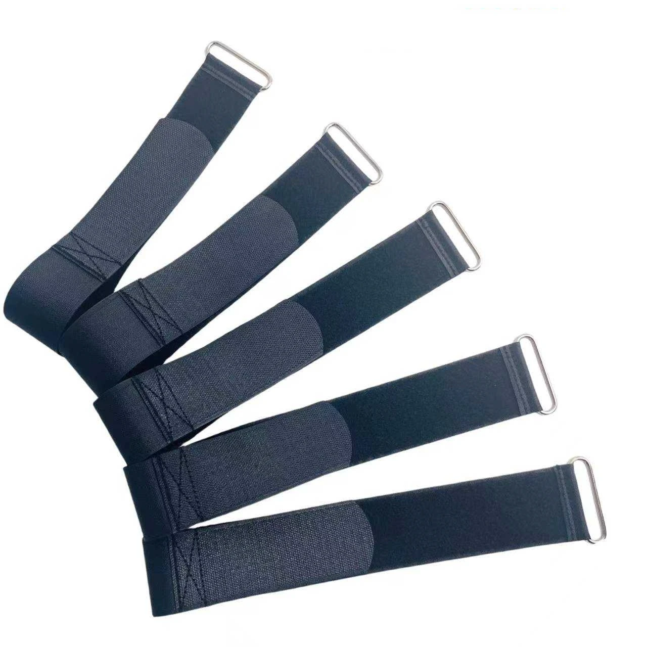 Custom Adjustable various sizes of quality cut crochet crimped elastic Velcroes crochet binding Cable tie Custom nylon Velcroes
